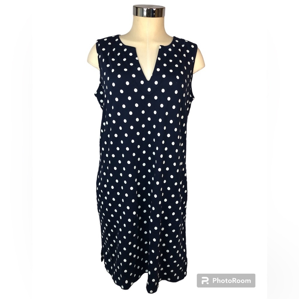 Lot of 2 Land’s End Women’s Pull On Dresses Stretchy Comfy A Line V Neck